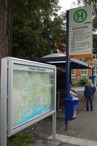 Ortsplan an der Bushaltestelle Zeilstraße