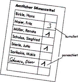 Abgebildeter „Stimmzettel“ Abgebildeter „Stimmzettel“