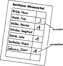 Abgebildeter „Stimmzettel“